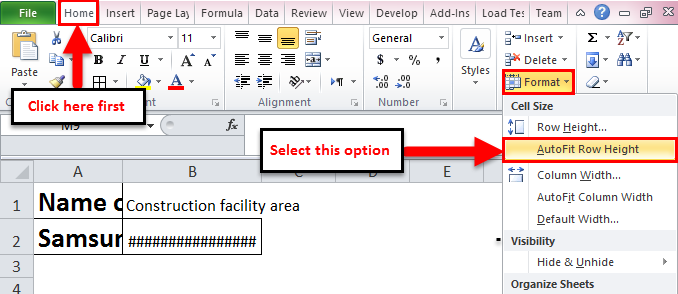 Autofit in excel step 2-2