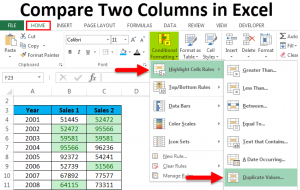 compare two columns in excel 2010 and find matches