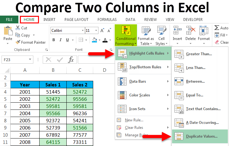 Compare two columns feature image