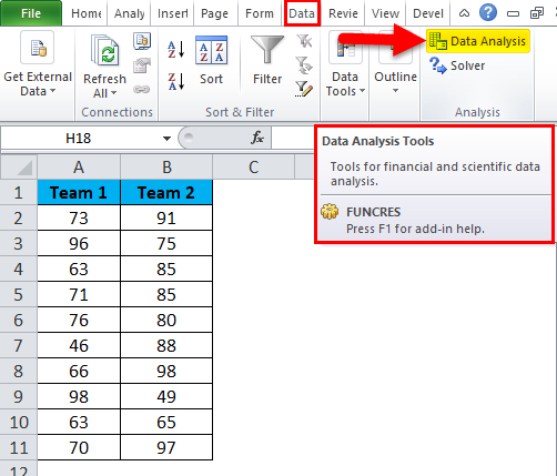 go with excel analysis toolpak