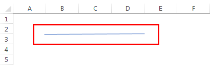 Drawing a line in excel example 2.1