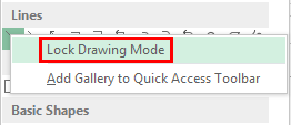 Drawing a line in excel example 2