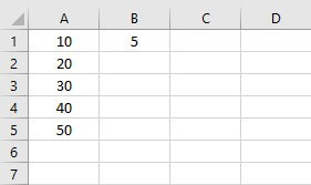 Divide in Excel-Eg2