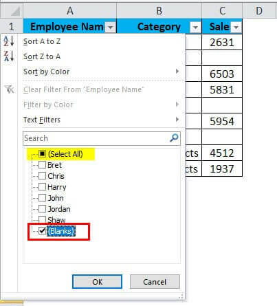remove blank rows in excel-Example 3 Step 3