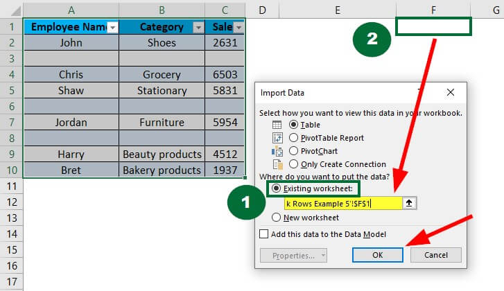 remove blank rows in excel-Example 5 Step 5