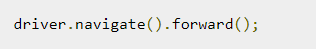 Selenium Commands - void forward()