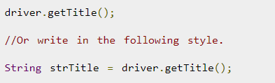 Selenium Commands - Get Title command