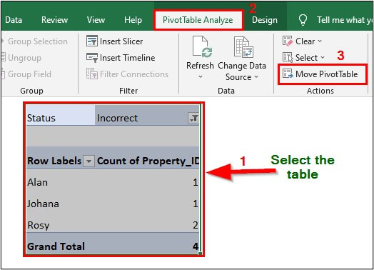 How to Move a Pivot Table in Excel