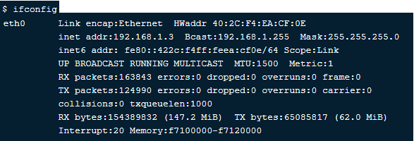 shell scripting commands - Ifconfig