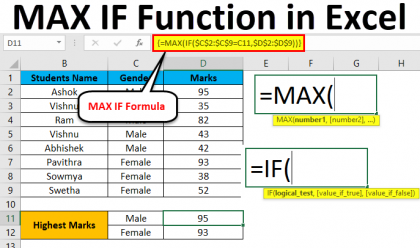 max number in excel column