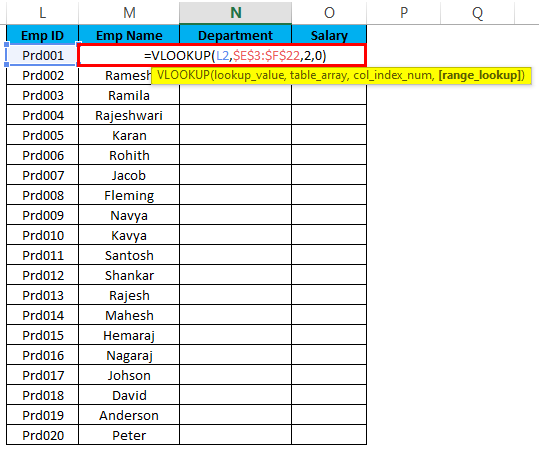 Merge Two Tables in Excel vlookup formula.3