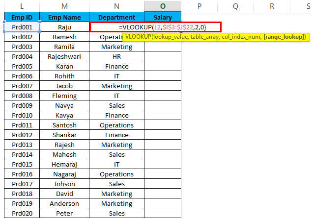 Excel Vlookup सूत्र में दो तालिकाओं को मिलाएं ।8