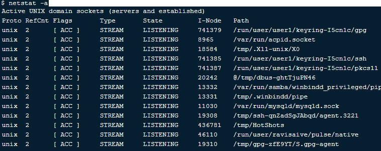 shell scripting commands - NetStat