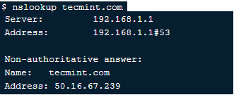shell scripting commands - NsLookup