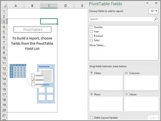 PivotTable Fields pane