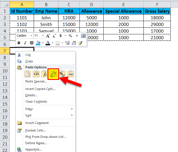 turn column into row excel