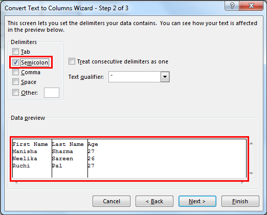 Separate text in Excel 9