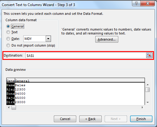 Separate text in Excel example 2.8