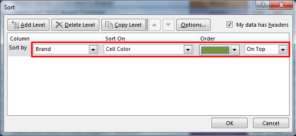 Sort by color in example 4.2