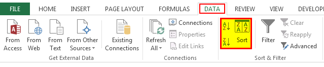 Sorting in excel hot keys