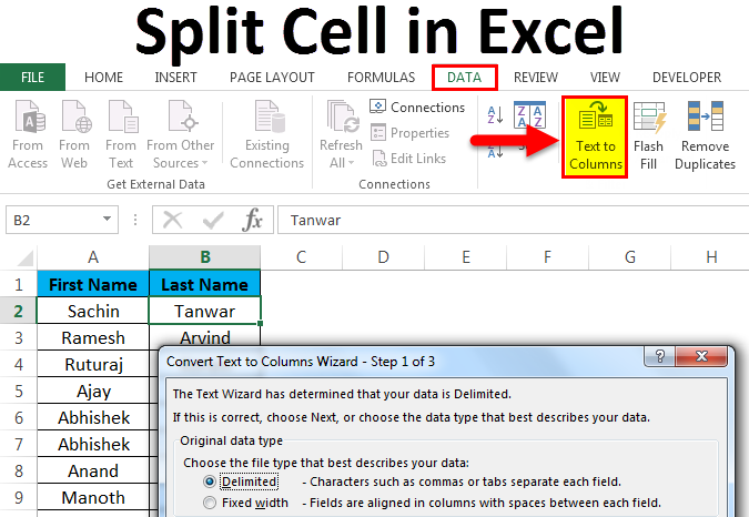 separate text in a cell in excel for mac