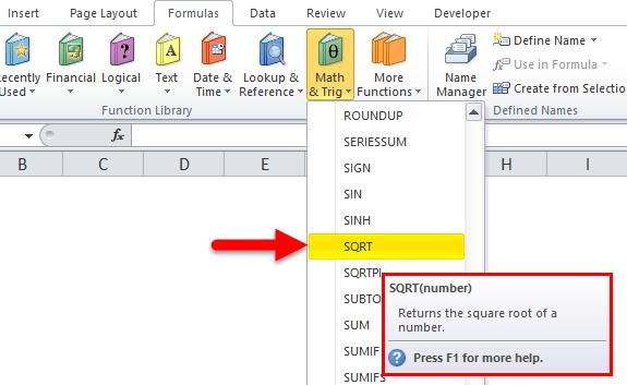 SQRT Function