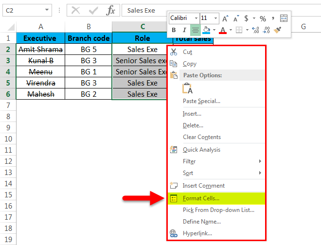 strikethrough part of text in excel cell