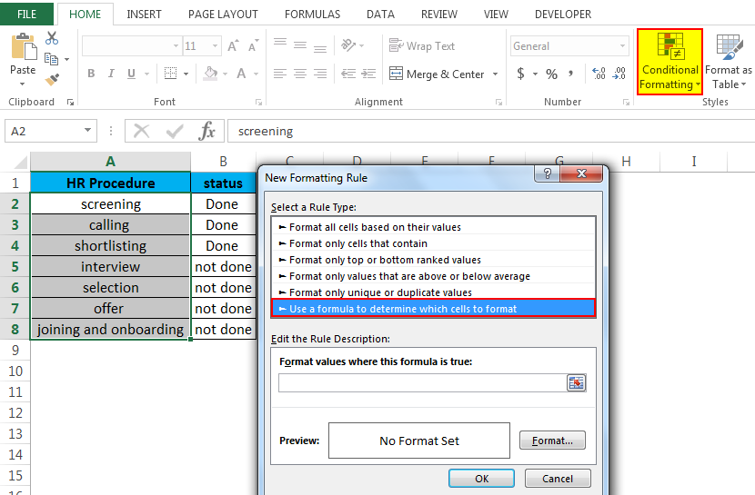 Conditional Formatting