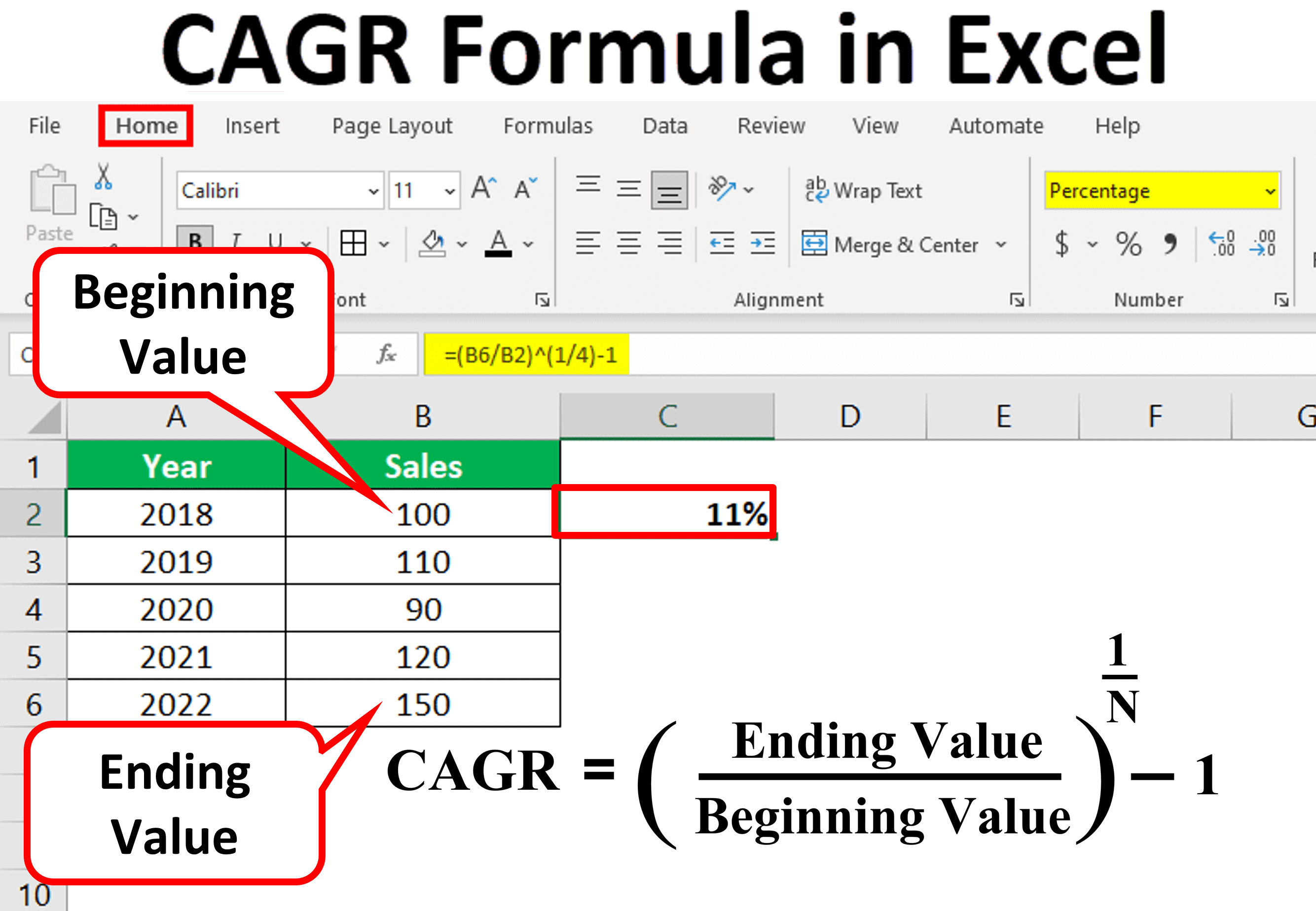 Como Calcular Cagr No Excel Infoupdate