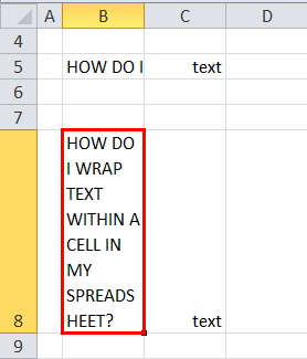 Wrap Text Example 2-7