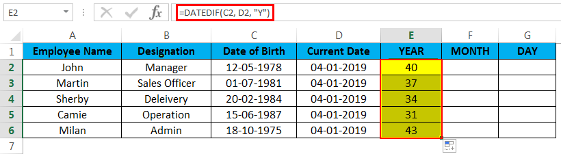 Calculate Age In Excel Formula Examples How To Use It Calculate Age 4820