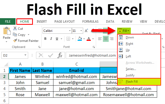flash fill for mac excel