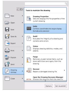 how to change units in autocad