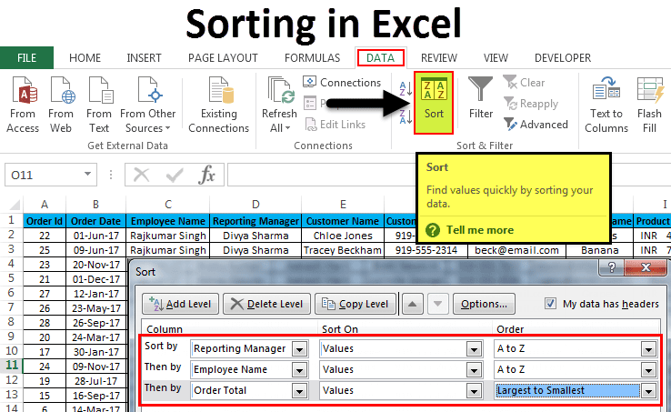 How To sort multiple Columns In Excel Table Optionlio
