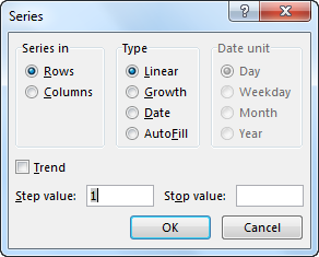 Auto numbering in Excel example 2-4