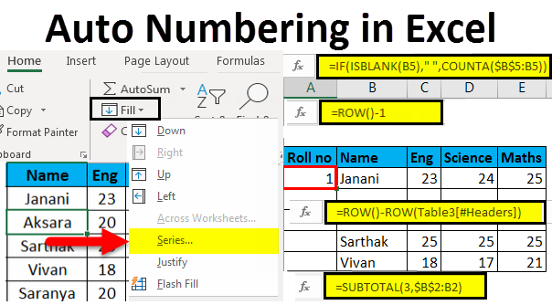 How To Enable Auto Numbering In Excel