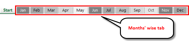 Calendar in Excel example 1-6