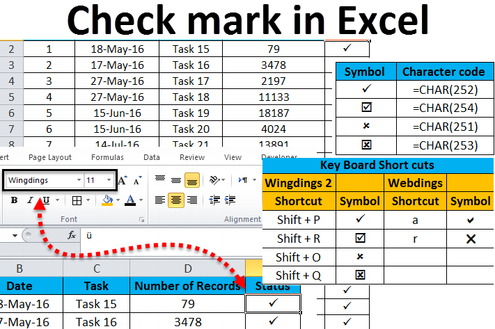 How to Insert a Check Mark / Tick in Excel & Google Sheets