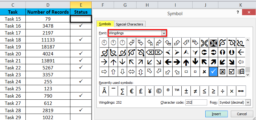 Wingdings Example 2-3