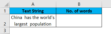 (Count Words in Excel) Example 1-1