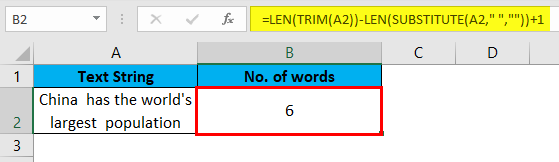 (Count Words in Excel) Example 1-11