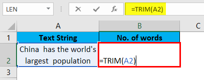 (Count Words in Excel) Example 1-2