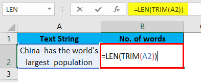 (Count Words in Excel) Example 1-4