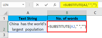 (Count Words in Excel) Example 1-6