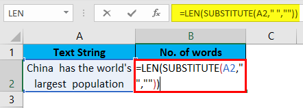 (Count Words in Excel) Example 1-8