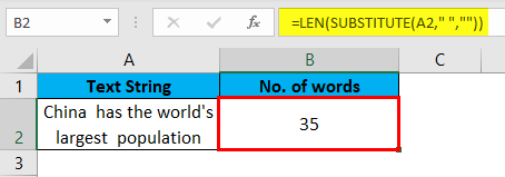 (Count Words in Excel) Example 1-9
