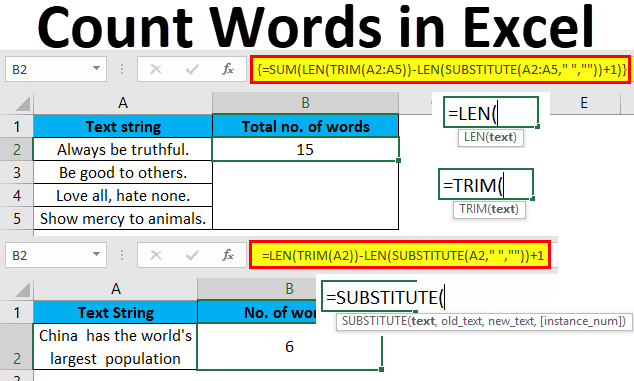 Count Words In Excel Examples How To Count Words In Excel 