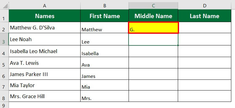 Split Cell in Excel-Example 6 Solution Step 4-2
