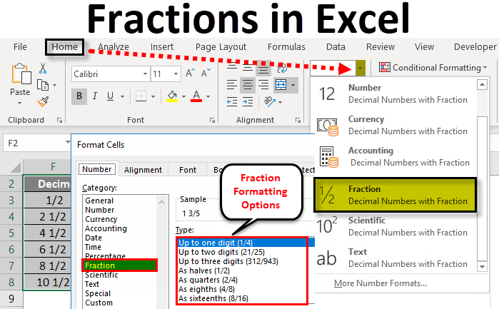 Fractions In Excel Uses Examples How To Use Fractions In Excel 