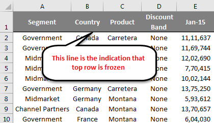 Excel Freeze Rows